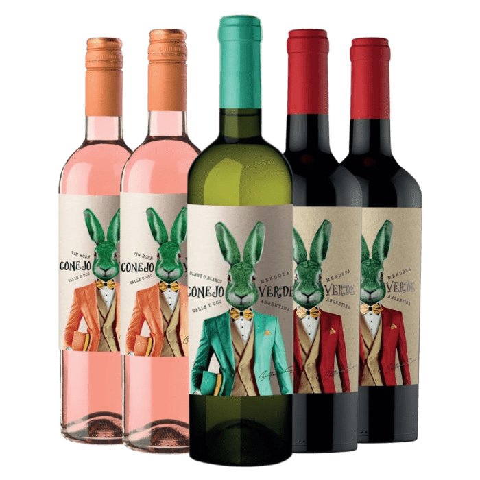 Kit 5 Vinhos Seleção - Conejo Verde